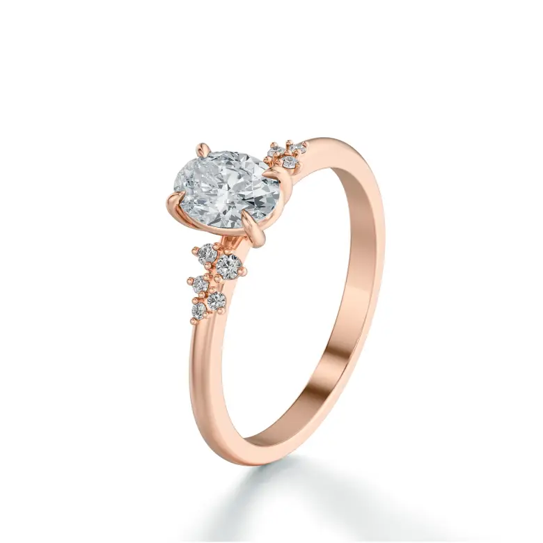 Pierścionek owalny diament różowe złoto 0.60 ct. SBPZ_053